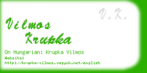 vilmos krupka business card